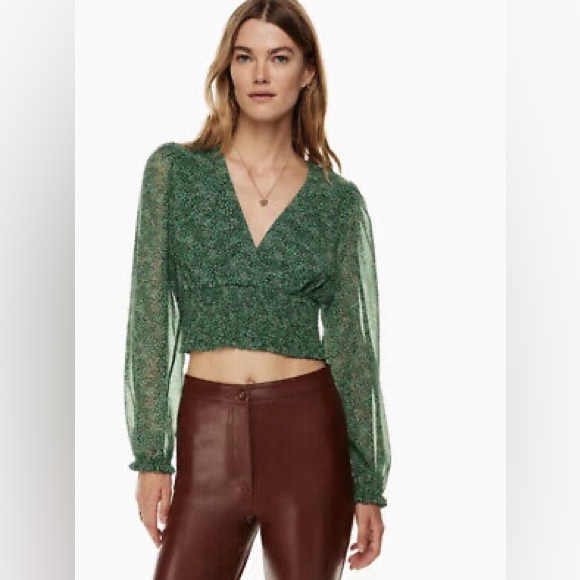 Aritzia Wilfred Wistful Blouse in Garnet Red XXS - Picture 5 of 5